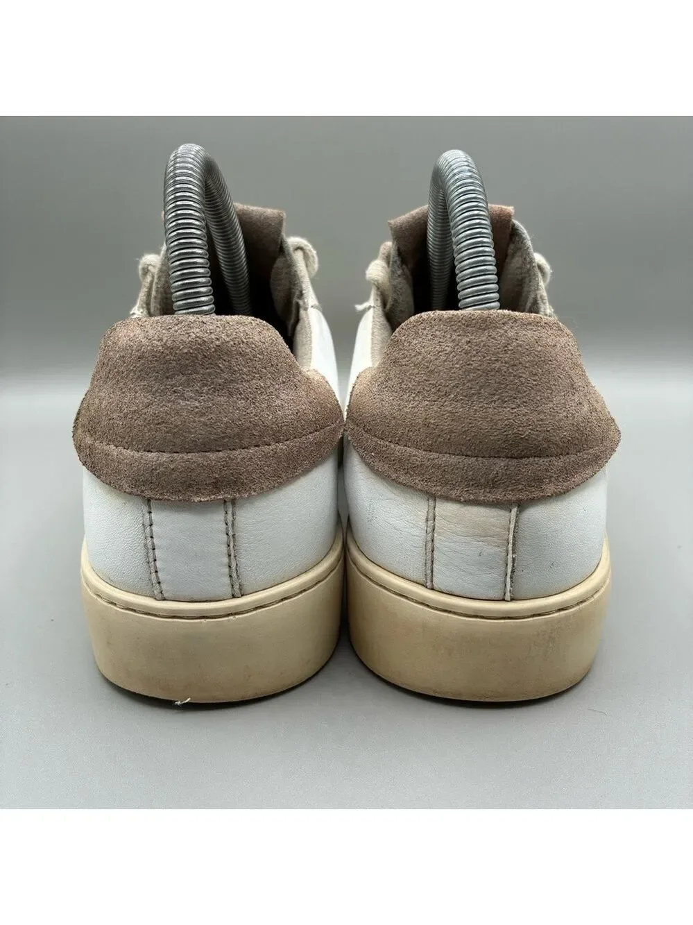 AllSaints Shana Low Top Sneakers Women’s 9 White Leather Lace Up Shoes WF657X